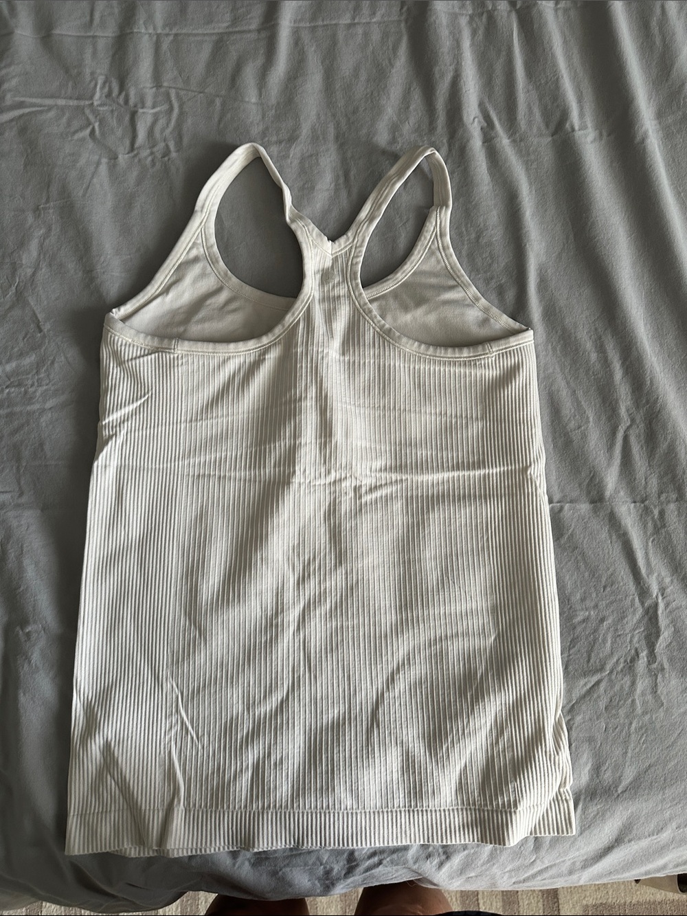 Lululemon White Ribbed Racerback Tank Top - Picture 2 of 4